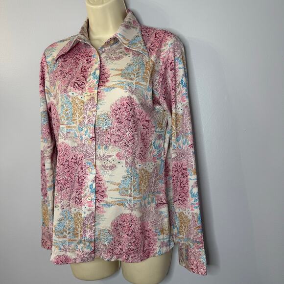 Helen Sue Vintage 80's Button Down Pointed Collar Women's L - Picture 6 of 7